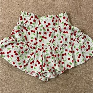 Vanilla Star Cherry Print Skort - White and Red